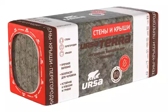 Минеральная вата URSA Тerra 36 PN (1250х610х100 мм) 5 шт фото